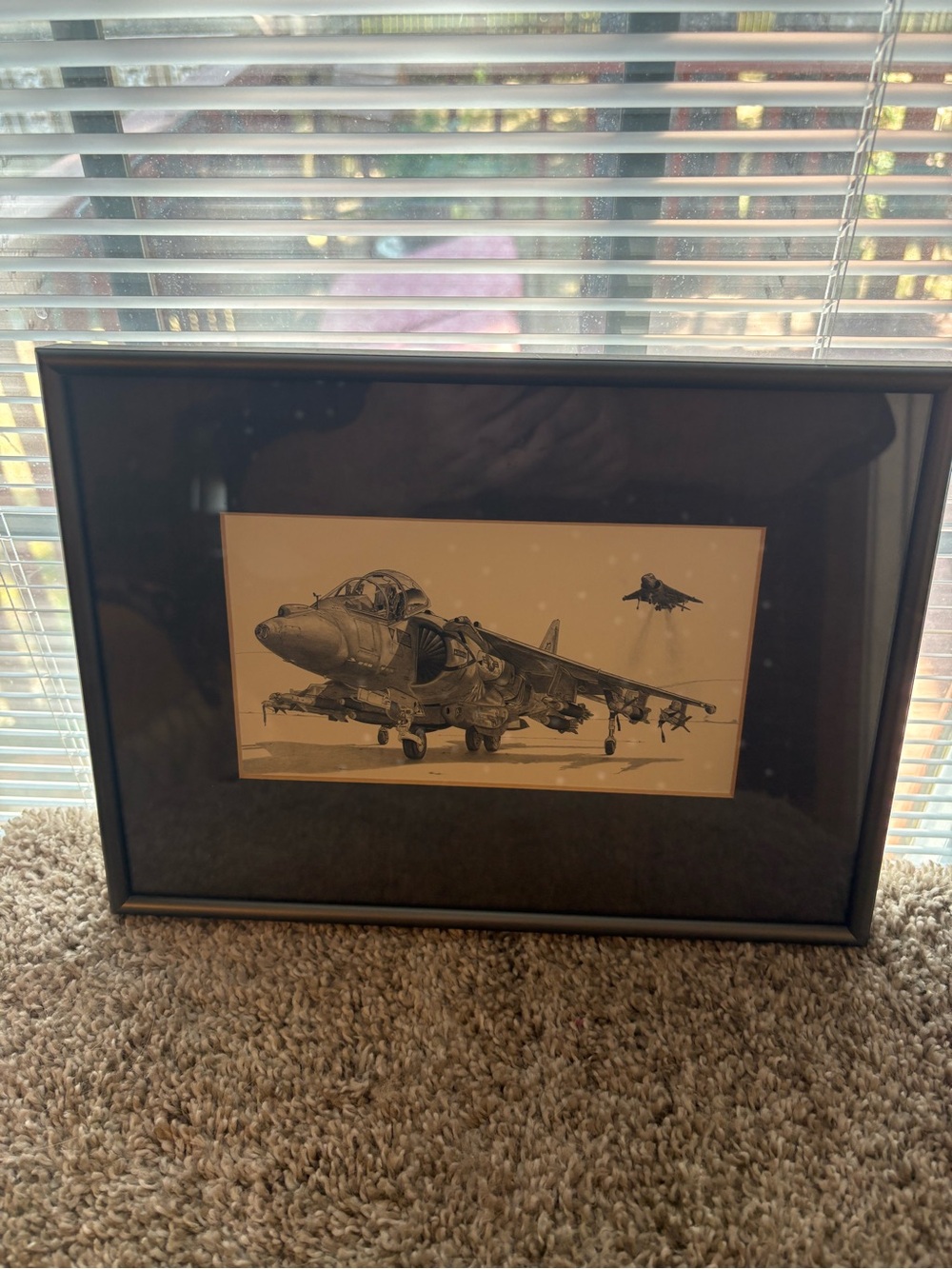 Framed Military Jet Wall Art - Black Frame